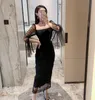 Arrival Summer Party Corset Slim Wrap Velvet Flare Sleeve Womens Dresses Black Mesh Patchwork Elegant Sheath Dresses 210514