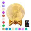 Smart Illumination LED Night Light 3D Print Moon Lamp Rechargeable Color Change 3D'Light Touch Lamp Children's Lights for Home