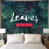 Green Plants Tapestry Tropical Palm Leaves Wall Hanging Large Flower Tapestries Art Wall Cloth Carpet Beach Towel Home Decor 210609