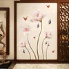 Wall Stickers Embossed Flowers Sticker Living Room Home Decorations DIY Flower Vines Art Poster Decor Murals