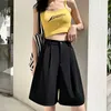 Garemay White Shorts Women Korean Style Wide Leg Solid Loose Long Femme High Waist Women's Summer Female 210514