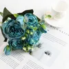 Decoratieve bloemen kransen 30 cm 5 hoofden / 1 bundel rose diy floral decor kunstmatige nep peony boeket voor thuis bruiloft decoratie ind