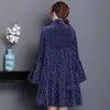 Nerazzurri Winter Luxury Runway Faux Fur Coat Kvinnor Fullkjol Flare Sleeve Fluffy Faux Shearling Jacka Koreansk Fashion 211018