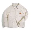 Maden White Kurtki Dla Mężczyzn Oprzyrządowanie Francuski Retro Hunting Casual Denim Koszula Szczupła Top Japanese Męska Trend 211214