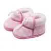 2021 Baby Winter Boots Baby Girl Flowers Printed Cotton Shoes Newborn Belt Short Tube Warm Boots G1023