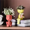 인간의 생각 세라믹 가정 식물 꽃 냄비 꽃병 화병 planter 탁상 장식 조각 tabledecoration 꽃 화병 초상화 210615