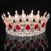 Kraliçe Kral Tiaras ve Crowns Gelin Kadınlar Gül altın Renk Kristal Başlık Diadem Gelin Düğün Saç Takı Aksesuarları H0827233o