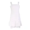 Diamant-weißes Kleid für Frauen, quadratischer Kragen, ärmellos, hohe Taille, sexy Partykleider, weibliche Mode, Sommerkleidung 210531