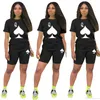Kvinnor Designers Kläder 2022 TrackSuits Peach Heart Q Tryckta sportbyxor Set Två Piece Polyester Textured Printing Ladies