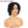 Synthetic Wigs Short Hair Afro Curly Wave Wig Human Mix Curl Weave With Bangs For Black Women African Blend Glueless Perruque