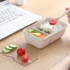 1100ml Healthy Material Box Wheat Straw Japanese-style Bento Boxes Microwave Dinnerware Storage Container