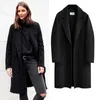 Mélanges de laine pour femmes Designer femmes lâche Trench-coat en laine Street Wear