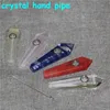 Hurtownie 11 cm Nowoczesne niestandardowe rury do palenia Naturalne Ametyst Crystal Quartz Tobacco Ręcznie Ręka Glass Ash Catcher for Bong