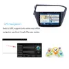 Lettore multimediale DVD per auto per Hyundai i20 LHD 2018-2019 Navigazione GPS stereo automatica Sistema Android Touch screen da 9 pollici con Bluetooth USB WIFI AUX