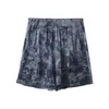 Schlichtes Design, Batik-Shorts mit mittlerer Taille, Damenshorts mit Taschen, sehr weich M30312 210526