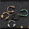 Studs Body Jewelry 1Piece Fashion Stainless Steel Horseshoe Fake Nose Ring C Clip Bcr Septum Lip Piercing Falso Lips Rin