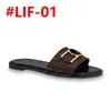 2024 Desinger tofflor Slide Thong Sandal Brown Leather Letters Sandaler Kvinnor Slipper Män glider vid Waterfront Womens 35-41 med låda och dammväska #LIF-01