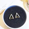 Stud Earrings Crystal Bling Diamonds Gemstones Triangle Geometric Chic For Women 18k Gold Filled Jewelry Trendy Accessories