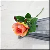 Fournitures de fête festives, modèle de Rose à tige unique, fleur en soie à tête unique, décoration de salle de mariage, fleurs décoratives artificielles pour la maison