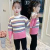 Kızlar Kazak Bebek Ceket Dış Giyim Artı Kadife Kalınlaşmak Sıcak Kış Sonbahar Örme Scoop Ceket Çocuk Giyim Y1024