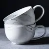 Mugs European Style Creative Soup Cups Breakfast Ceramic Cereal Water Household Simplicity Marble Milk