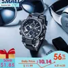 SMAEL Hommes Sport Montres Digital Double Time Chronographe Montre Mens LED Chronomètre Semaine Affichage Montres-bracelets montre homme Heure X0625