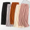 Lente vaste geplooide wijde beenbroek voor vrouwen vrouwelijke zomer hoge taille chiffon sjerpen Koreaanse casual enkel broek q0801