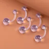 Transparent Belly Button Ring Acrylic Clear Navel Piercing Bar Set for Women Flexible Nombril Stud Barbell Body Jewelry