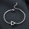 VNOX Stijlvolle Punk Driehoek Charm Armbanden voor Mannen Vrouwen, Never Fade Rvs Cubaanse ketting pols sieraden, lengte instelbaar