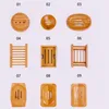 Boîtes de savon en bambou ellipse ronde 9 styles Soaps Holder salle de bain naturel fournit des fournitures de ménage commode 6 6qh Q2