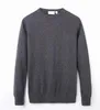 Högkvalitativ Höst Vinter Mens Sweaters Small Horse Långärmad Sweater Enkel Solid O-Hals Casual Strikked Pullovers High-neck Men Sportkläder Jumpers