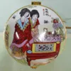 Small Natural Porcelain Chinese style Favor Boxes Decorative Round Ceramics Gift Box Jewellery Makeup Packaging Case