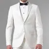 Tuxedo de casamento formal branco para o noivo 3 peça magro apto homens ternos homem moda roupas masculino conjunto colete com calças x0909