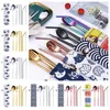 hot 7 Pieces Portable Dinnerware Straw Set Korean Cutlery Set Stainless Steel Tableware Set Kitchen Tools With Cloth bag Flatware