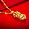 Anhänger-Halsketten, 24 Karat vergoldet, für Frauen und Mädchen, ethnische Erdnuss-Halskette, Party, Geburtstag, Jahrestag, Hochzeit, Schmuck, Geschenk