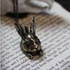 Hiphop Style Big Head Rabbit Pendant Retro Hare Necklace Cute Girls Gift Jewelry idea --12pcs/Lot 3 Colors Choice