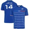 Formula One Alpine F1 Team Alonso Blue Short Sleeve 2022 New T-Shirt Official Selling Racing Competition Summer T shirts