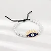 Pérola Beads Turco Mal Eye Eye Charm Pulseiras Trançada Corda Preta Ajustável Bangle Lucky Eyes Bracelet para Mulheres Meninas Homens Vintage Jóias Presente