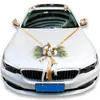 Fleurs artificielles de voiture de mariage faites maison Rose lavande avec ruban ventouse accessoires de décoration de voiture pour fournitures de fête de mariage