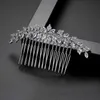 SLBRIDAL De Luxe À La Mode Prong Réglage Cubique Zircone Peigne De Cheveux De Mariée Coiffes De Mariage Femmes Filles Bijoux Accessoires De Cheveux X0625