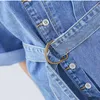 Fashion Women Denim Playsuits Female Loose Overalls 2021 Spring Summer Jeans Shorts Slim Sashes Casual Light Blue Big Size Women's Jumpsuits