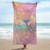 Sirène Serviette De Plage Impression Créative Crème Solaire Châle Serviettes À Séchage Rapide Femmes Natation Wrap Imprimé Bain Adulte 70 * 35 CM ZYY970