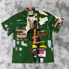 Camicie casual da uomo Oversize Green Graffiti WACKO MARIA Camicia Uomo Donna Hawaii Fashion Top Tees