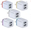 Double USB chargeurs de charge murale pour téléphone portable 2 ports prises de chargeur en métal 2.1A + 1 A prise adaptateur secteur pour samsung s4 s6 tout téléphone portable