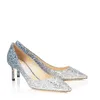 Eleganti scarpe da sposa da sposa scarpe romy pompe glitter degrada tessuto tacchi alti tacchi da donna Lady party time 42
