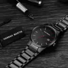 Quartz Creative Vogue RedBlack Stainless Steel Band Business Men Top Brand Luxury Klockor De Luxo Vattentät Drop 210527