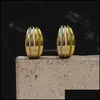 Oorbellen Sieraden 2021 Trendy Colorf Stripe Beautif en Gold Tarny Hypoallergene roestvrij staal voor vrouwen Drop levering UWQYG