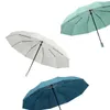 Parapluie de Pluie Automatique Femmes Coupe-Vent 8 Côtes Couleurs Simples Parapluie de Soleil Hommes Affaires Parapluies de Golf Anti UV Parasol UPF50+ 211124