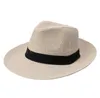 Men Straw Cap Cowboy Style Wide Brim Jazz Caps Festive Party Supplies Stylish Panama 7Colors Unisex 58cm Hood Beach Sun Hats DD213