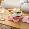 Dishes & Plates Double Rotating Candy Box Macaron Contrasting Color Fruit Tray Snack Storage Division Living Room Dried